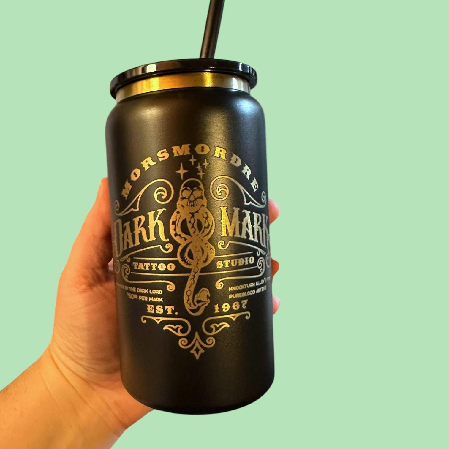 Wizard Mark Tattoo Engraved Stainless Steel 16 Oz Tumbler | Insulated ...