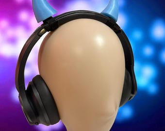 Blue Devil Horns Headphone Accessories | Demon Horns | Gothic Aesthetic | Headphone accessories | Cosplay Accessories