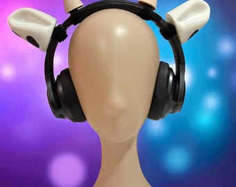 Cow Horns And Ears Headphone Accessories | Heart Wings | Cute Aesthetic | Headphone accessories | Cosplay Accessories