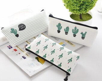 Cactus Pencil Case for Little Girls Toddler and Kids Pen Pouch