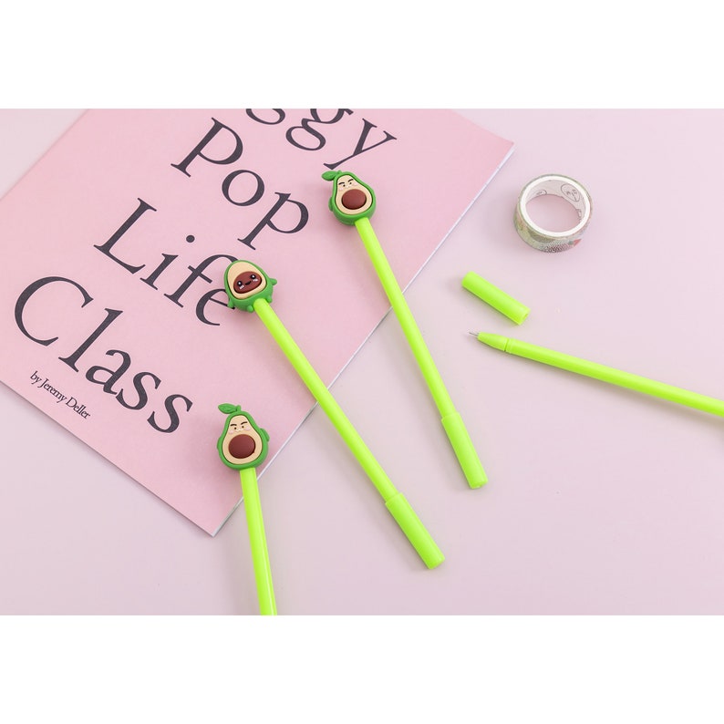 Cute Avocado Pen Food Pens Novelty Pens Avocado Stationery Etsy UK