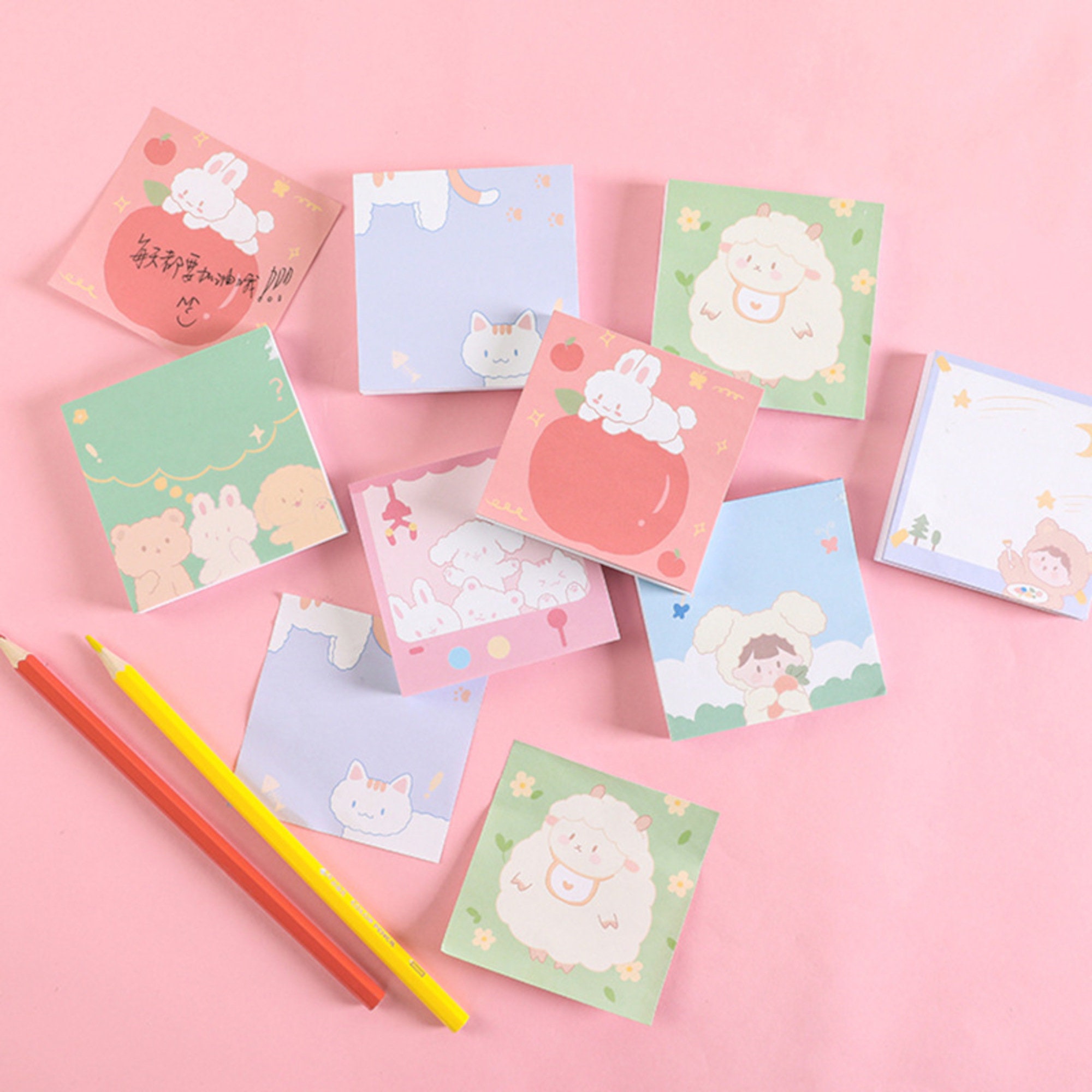Online Exclusive department store 2pc Cute Cartoon Animal Sticky Note