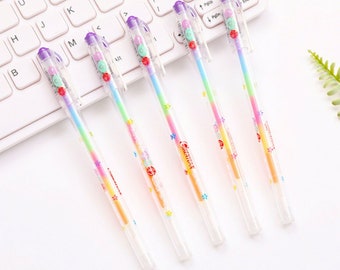Pastel Rainbow Gel Pen Florescent Rainbow Gel Pen 6 Colours in 1