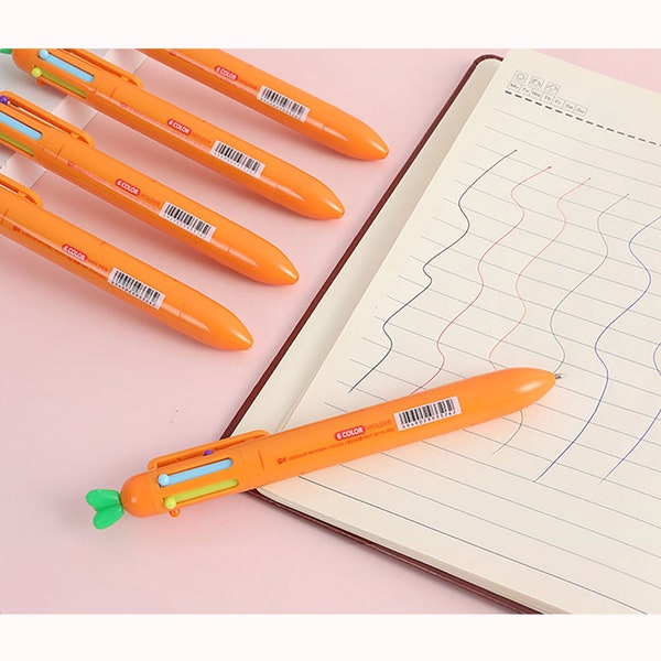 Karotten-Kugelschreiber, Multi-Stift, niedlicher Multi-Farbstift, Multi-Kugelschreiber, niedlicher Karotten-Stift, Schreibwaren Geschenk, Schulbedarf