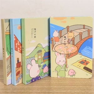 Japanese Illustrated Diary, Japanese Notebook, Hard Cover Diary