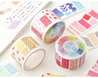 Colour Wheel Washi Tape, 30mm Wide Washi Tape, Multi Pattern Washi Tape, Multicoloured Washi for Journal, Planner, Journal Supplies, 30mm*3m