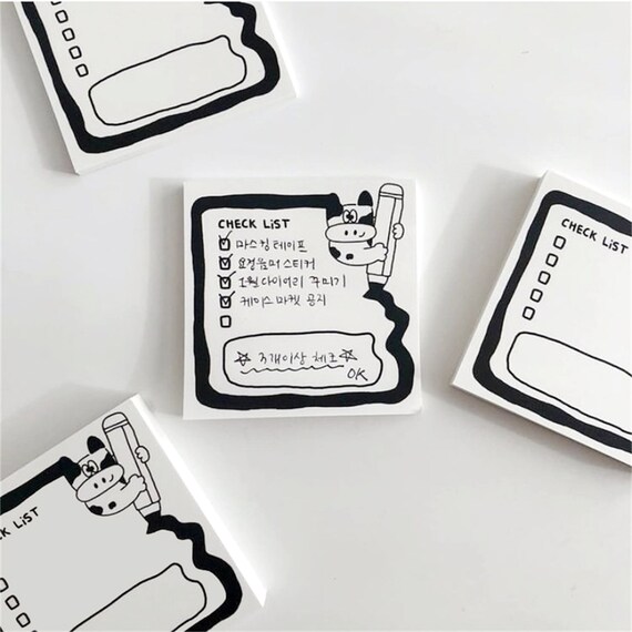 Cow Print Notepads Black And White Note Pad Cow Print Note Etsy Finland