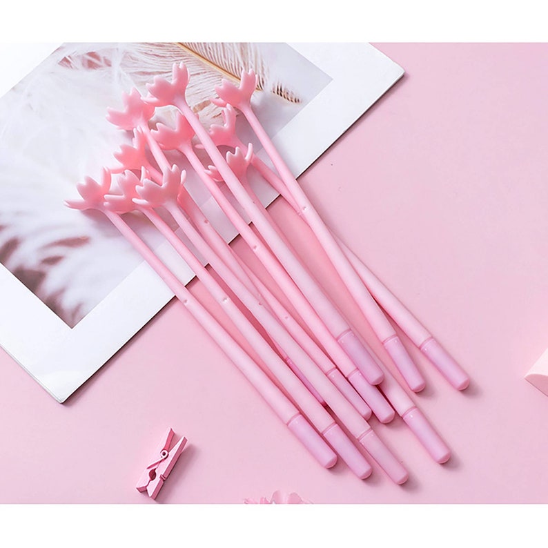 Flower Pens, Bendy Flower Pens, Pink Daisy Pens, Flower Design Pens, Back to School Pens, Floral Stationery, Daisy Pens, 1 Piece image 2