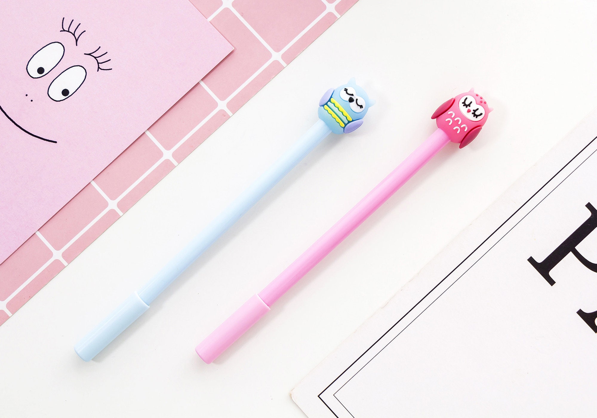 Owl Pen Cute Owl Gel Pen Back to School Kawaii Stationery - Etsy