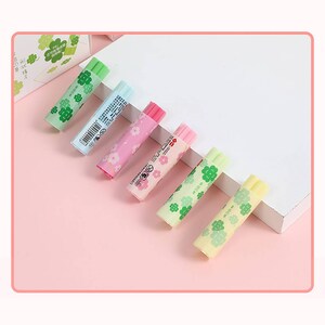 Sakura Eraser, Cherry Blossom Eraser, Clover Eraser, Kawaii Erasers, Cute Rubbers, School Supplies, Stylish Stationery Gift, 2 Pieces