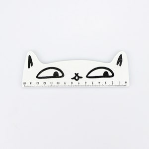 Cat Wooden Ruler, Cute Ruler, School Supplies, Kawaii Stationery image 3
