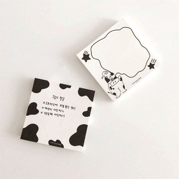 Cow Print Notepads Black And White Note Pad Cow Print Note Etsy Finland