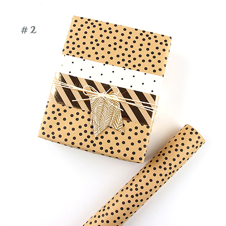 Kraft Brown Wrapping Paper Recyclable Patterned Wrapping Etsy