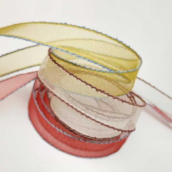 Sheer Ribbon, Ribbon With Sheen Finish, Red, Yellow, White Ribbon for Gift  Wrapping, Ribbon for Hair Accessories, Premium Ribbon. 