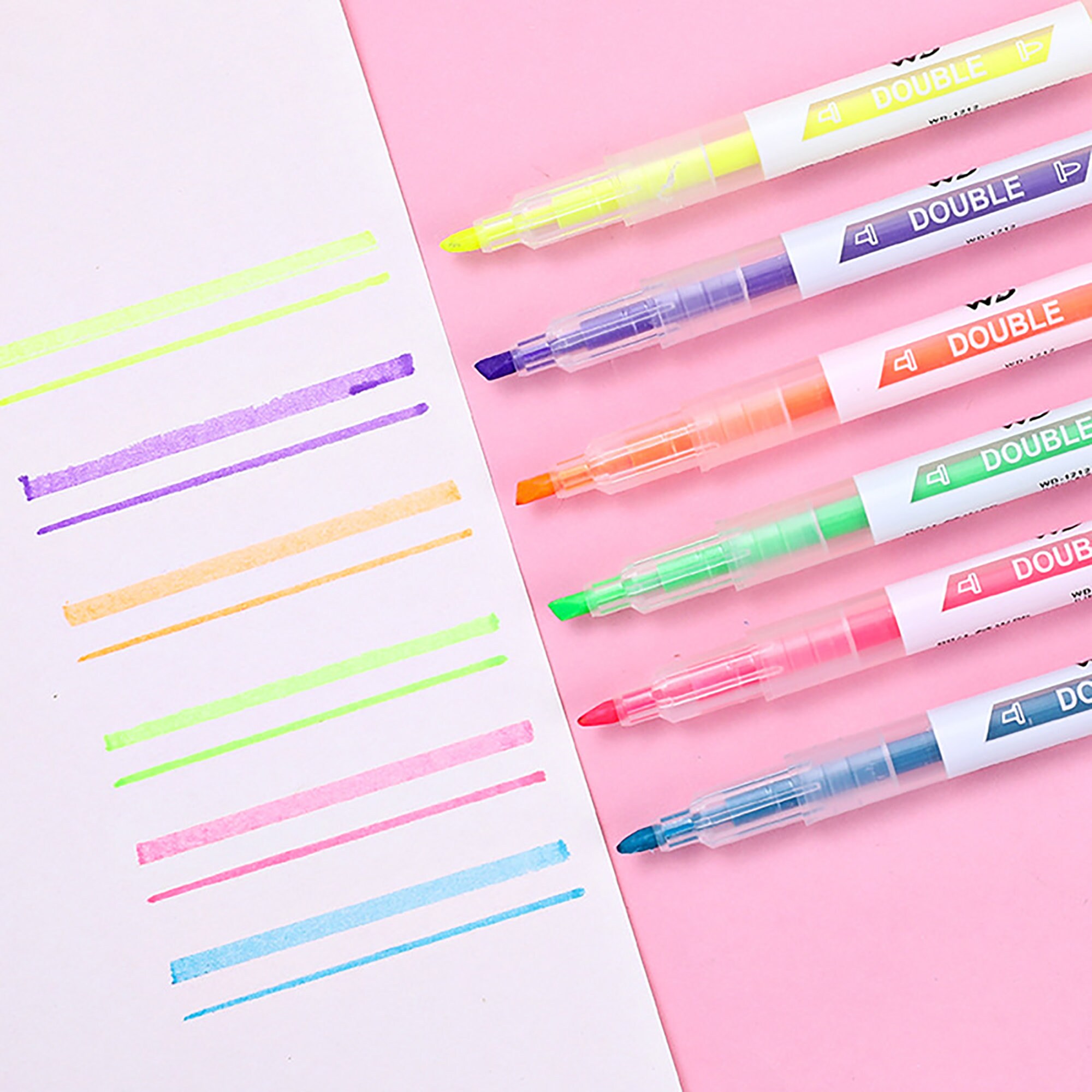 Ciieeo 4 Boxes double ended highlighter pens for note taking highlighter  marker pen midliners fluorescent ink pen water color pen cute school  supplies