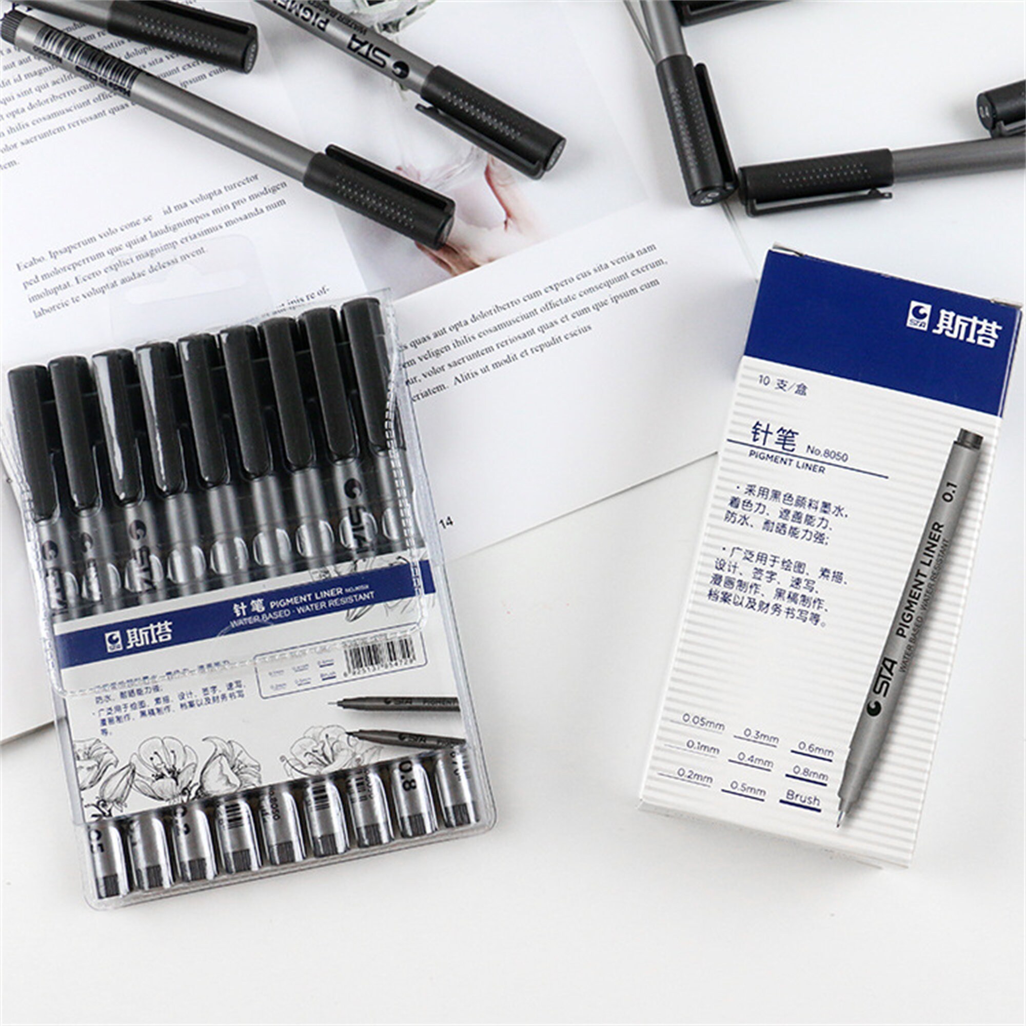 SAKURA Microperm Ultra Fine Point Pens Black Ink 3 Pack 