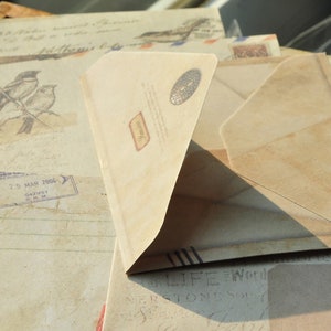 12 Mini Envelopes, Vintage Design Envelopes, Pack of Mini Envelopes, Old Style Envelope for Crafting, Planner