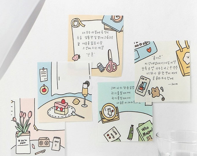 Illustrated Note Paper, Memo Pad, Note Paper, Theme Note Paper, Mini ...