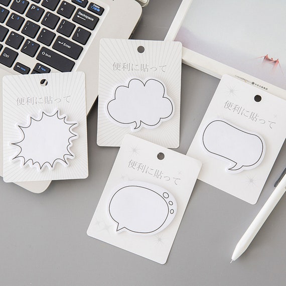 Minimalist Sticky Notes Black White Speech Bubble Memo Notes Etsy UK