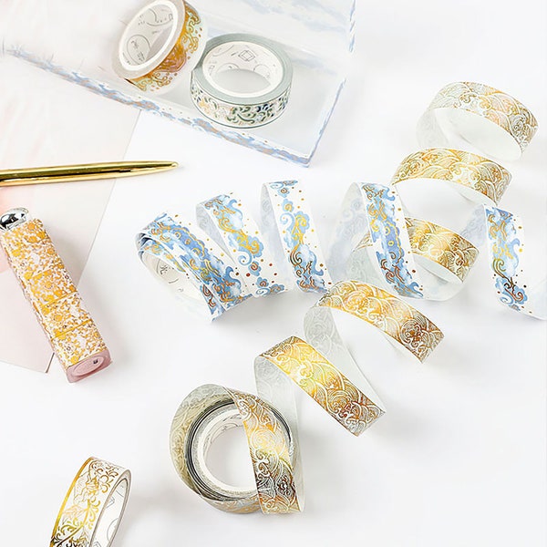 Orientalisches Muster Washi Tape, Traditionelles Chinesisch Japanisches Design Masking Tape, Wiederverwendbar, DIY Scrapbooking Zubehör, 15mm