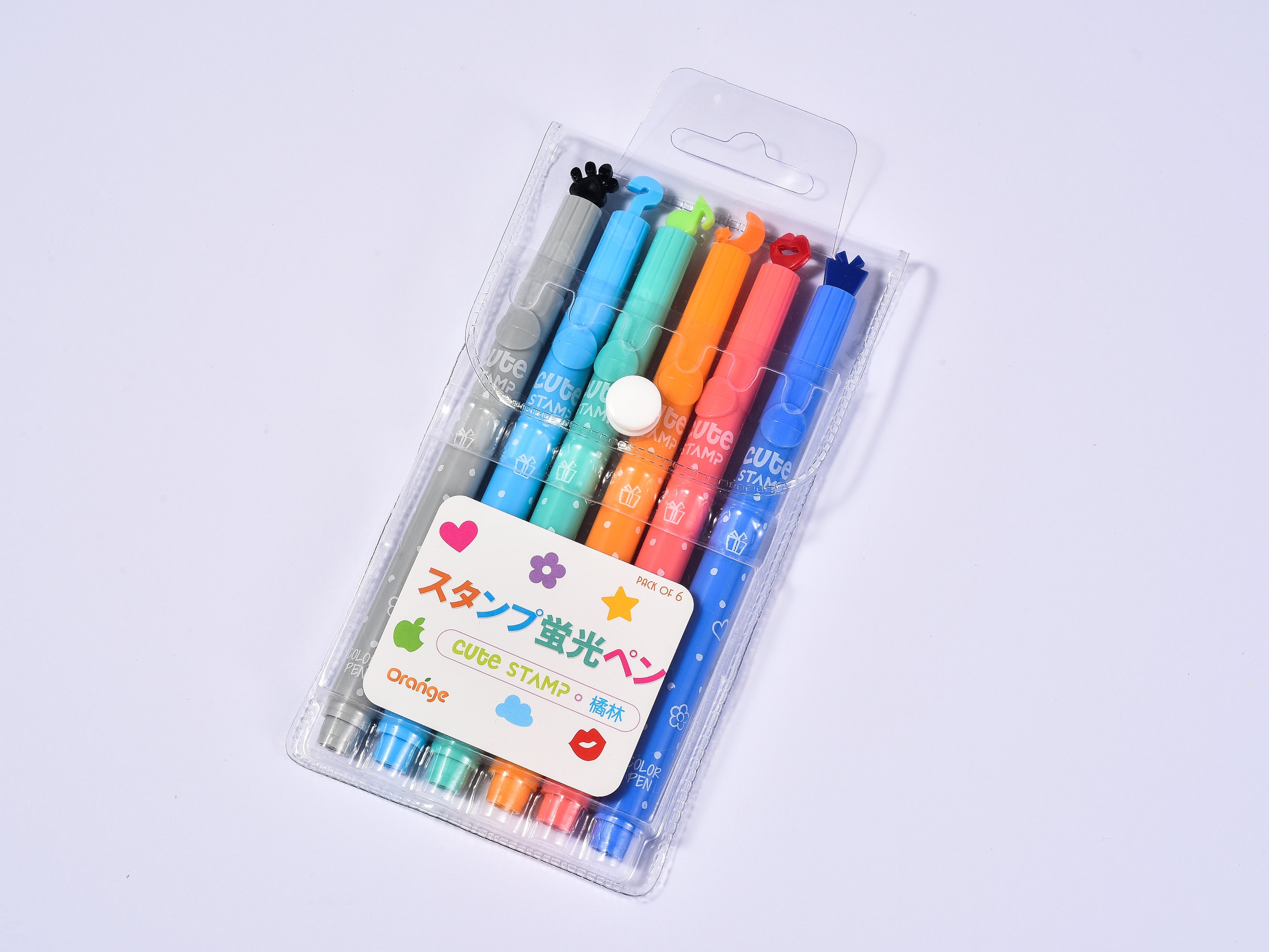 6 pcs/lot Stamp Pen highlighter Color stamp Marker pens DIY scrapbooking  tools Stationery canetas escolar School supplies - AliExpress