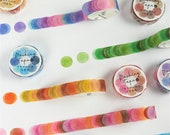 Watercolour Style Washi Dots Roll, Washi Paper Dots, Cute Bullet Dots, Sticky Dots, Washi Tape, DIY Scrapbooking Supplies