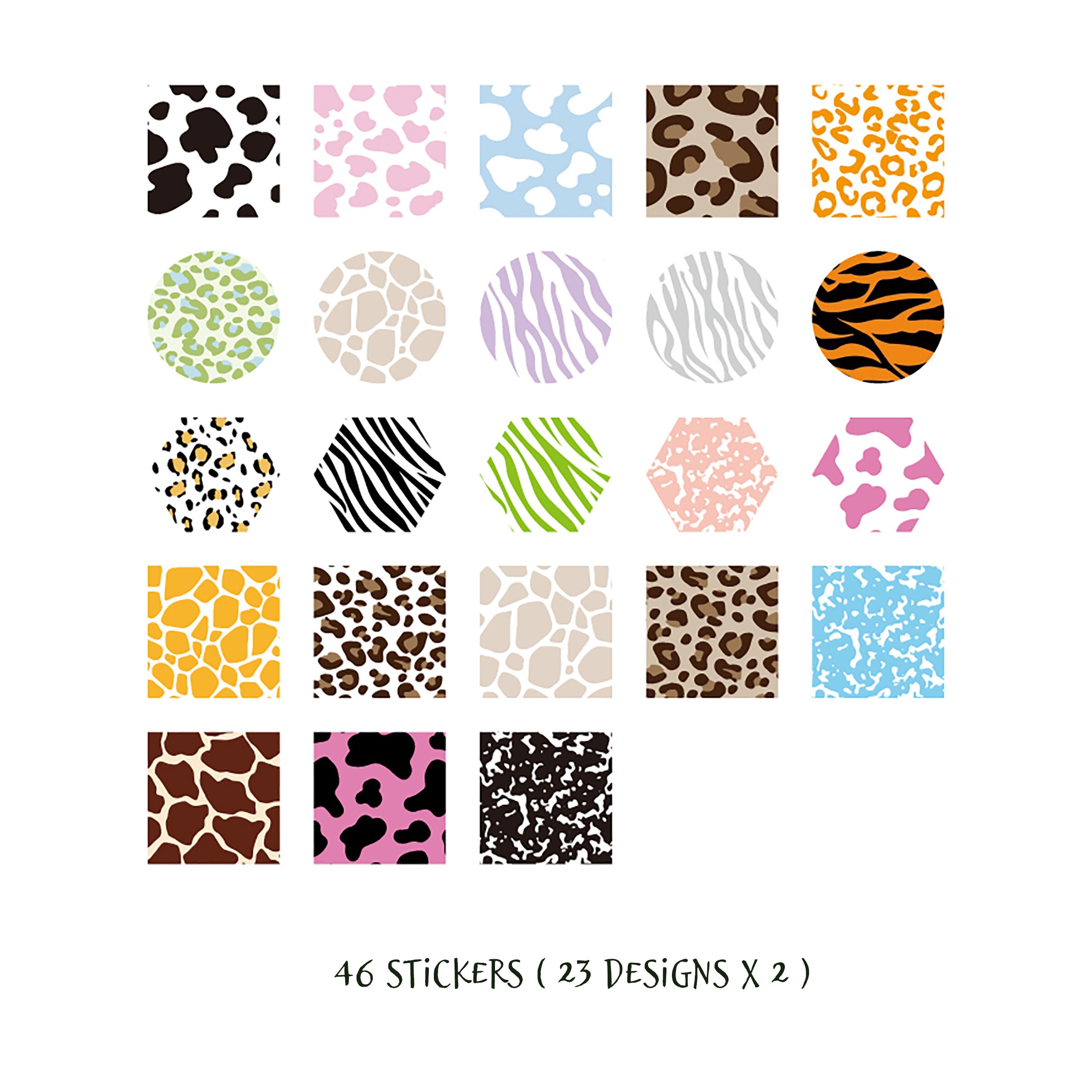 Animal Print Stickers Animal Print Labels Zebra Leopard Etsy UK