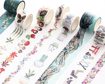 Japanese Style Washi Tape, Masking Tape, 30mm Thickness Tape, Leaf Washi Tape, Cute Washi Tape Scrapbooking, Journaling, 7m