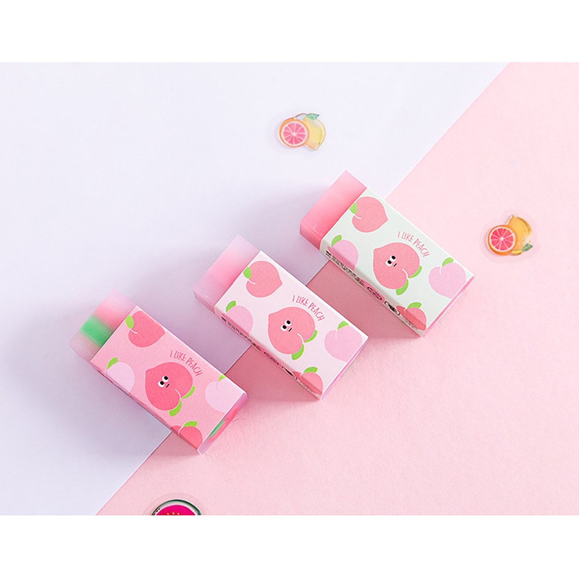 Cute Peach Eraser Fruit Jelly Pencil Rubber School Supplies Etsy UK