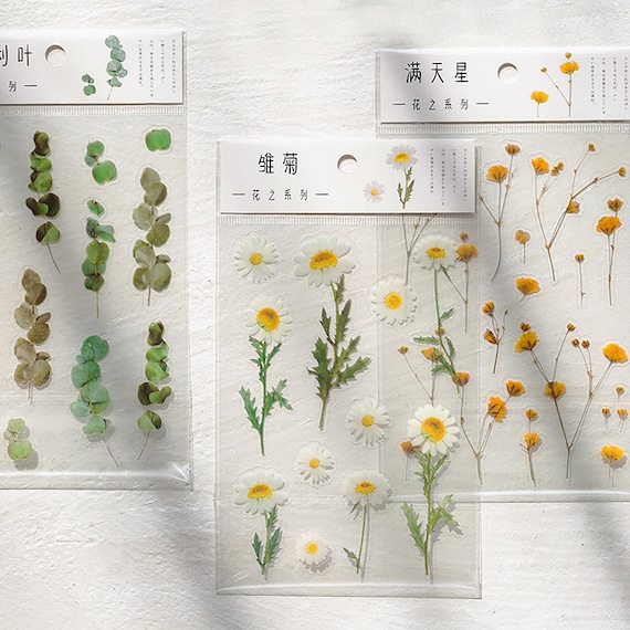 Wildflower Stickers, Botanical Sticker Pack, Foliage Stickers