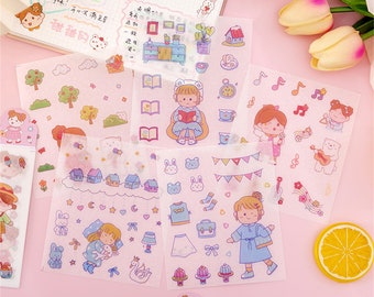 Cute Kids Stickers for Scrapbooking, Journaling, Crafting, 4 Sheets, Party Fillers
