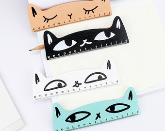 Cat Wooden Ruler, Cute Ruler, School Supplies, Kawaii Stationery