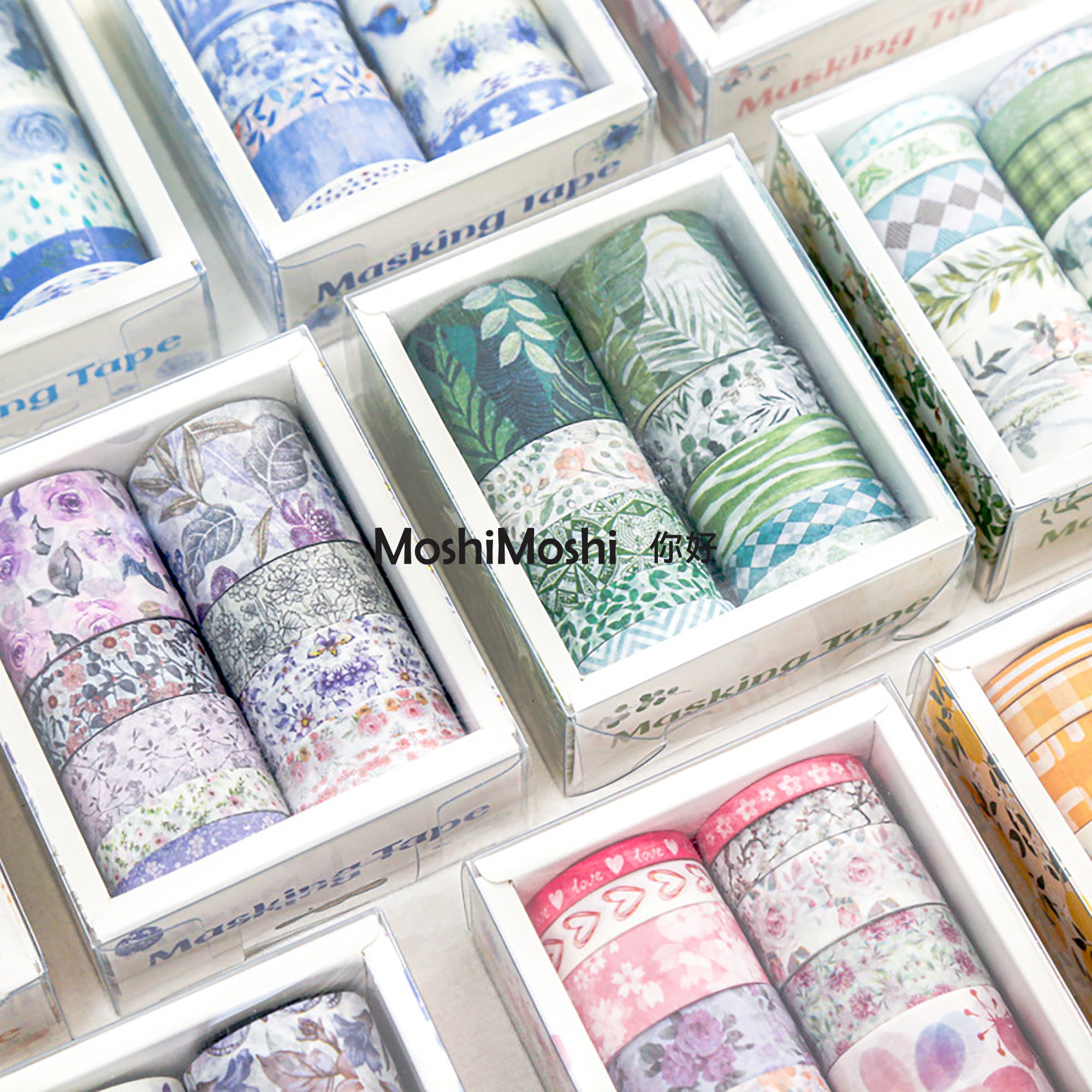 Floral Washi Tape, Eco Friendly Tape, Flowers, Stationery, Bullet
