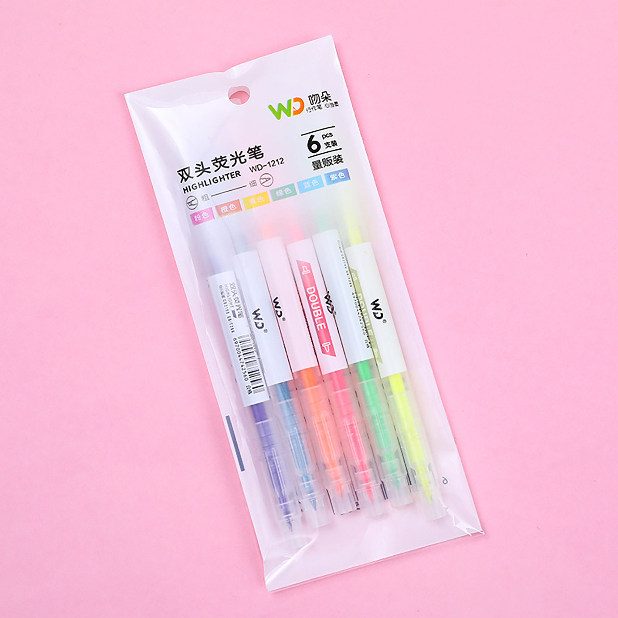 Double End Highlighters, Dual Tip Marker Pens, Highlighters, Thick/thin  Markers, School Supplies, Kawaii Stationery 