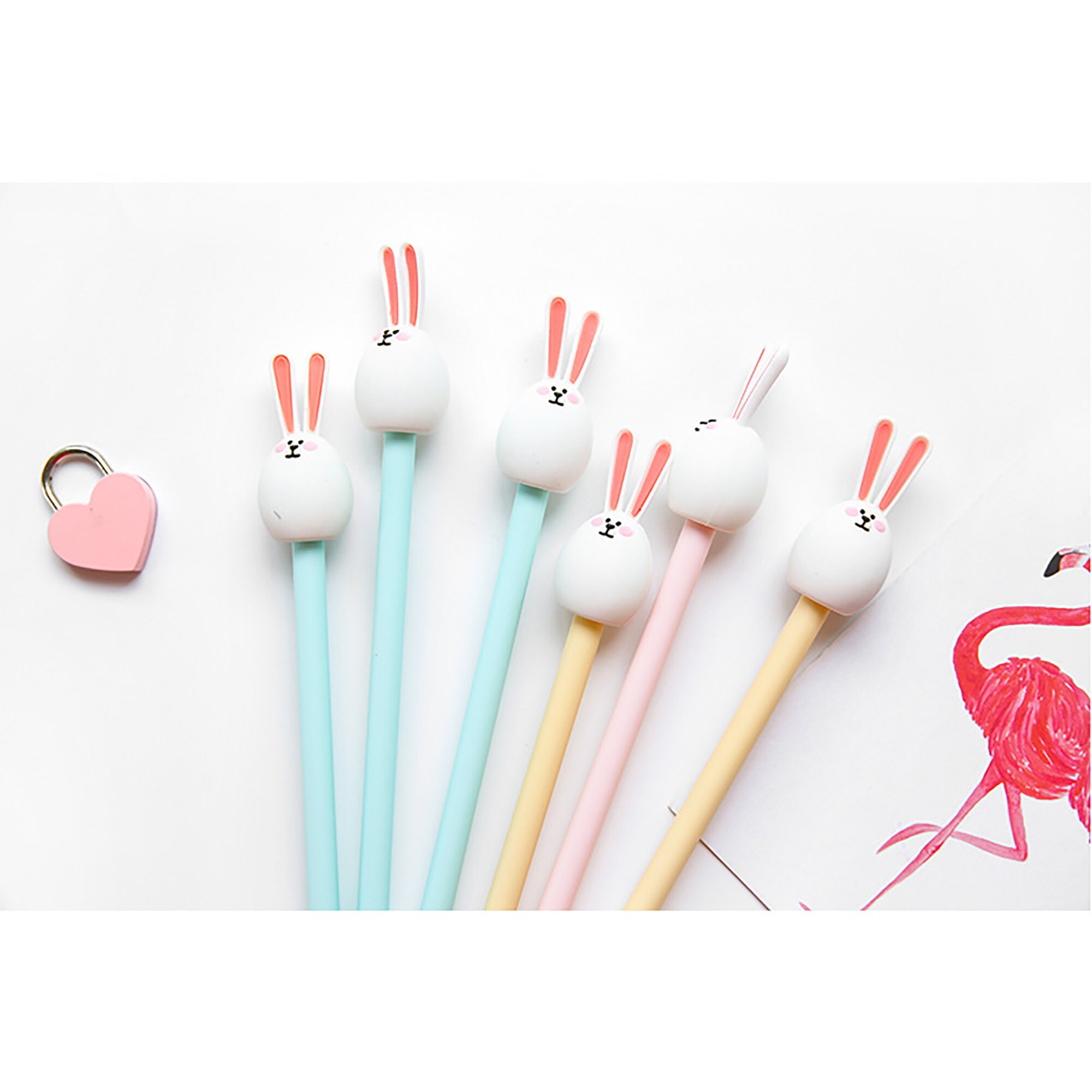 Rabbit Pen Cute Rabbit Pen Bunny Pen Pastel Pen Black Ink Etsy