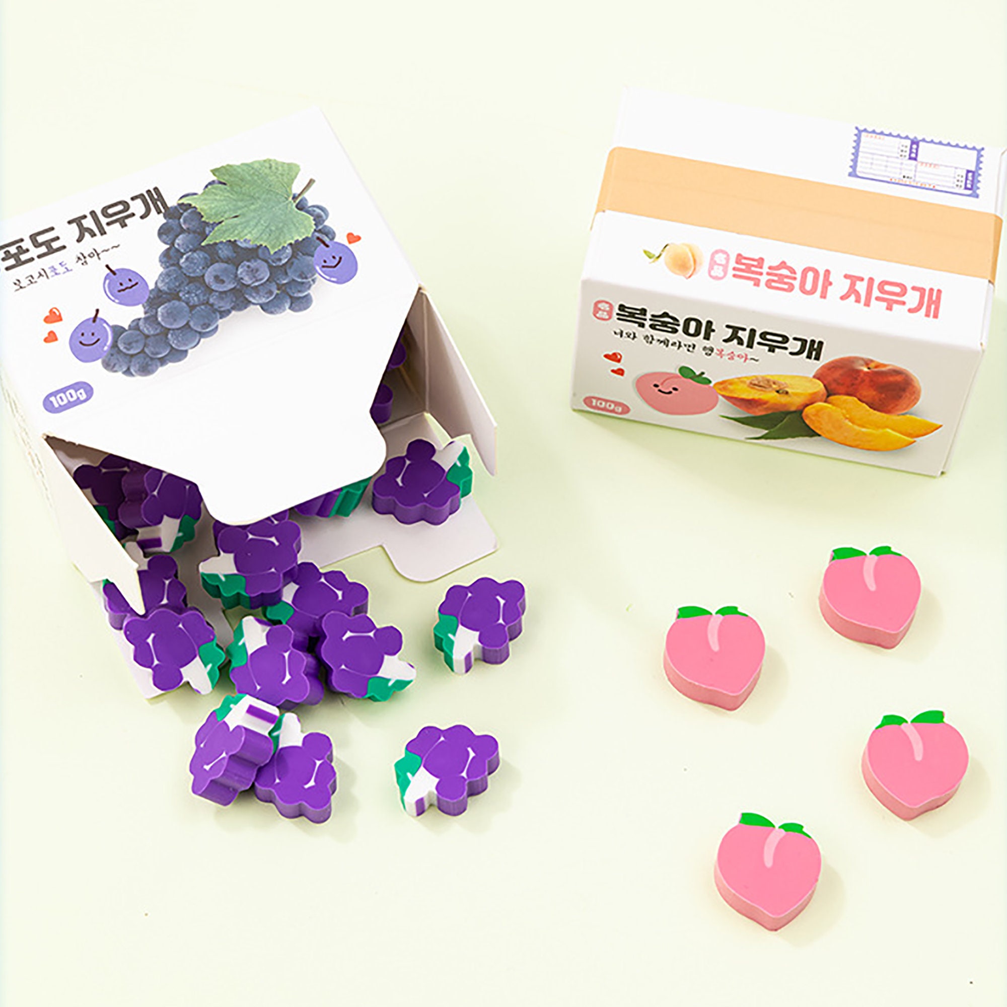 Mini Fruit Erasers Banana Strawberry Peach Grape Erasers Etsy UK