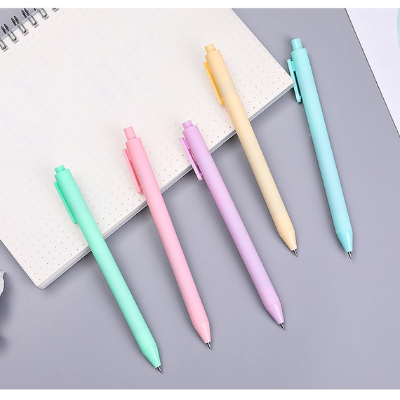 14 Pack Ballpoint Pens,Cute Pens for Note Taking,Pastel Pens Black Ink  Medium Po