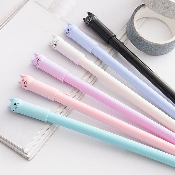 Cute Cat Pens, Kawaii Cat Gel Pen, Novelty Pen, Cat Lover Gift