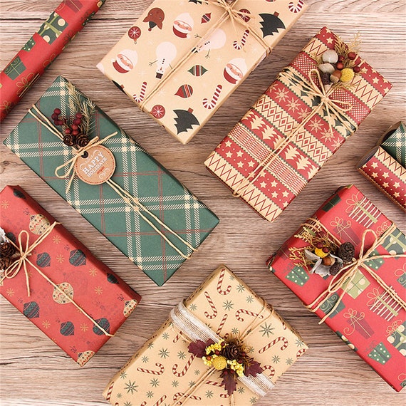 Buy High Quality Christmas Wrapping Paper, Classic and Contemporary  Designs, Xmas Wrapping Paper, Festive Designs Kraft Wrapping Paper, 1  Sheet. Online in India 