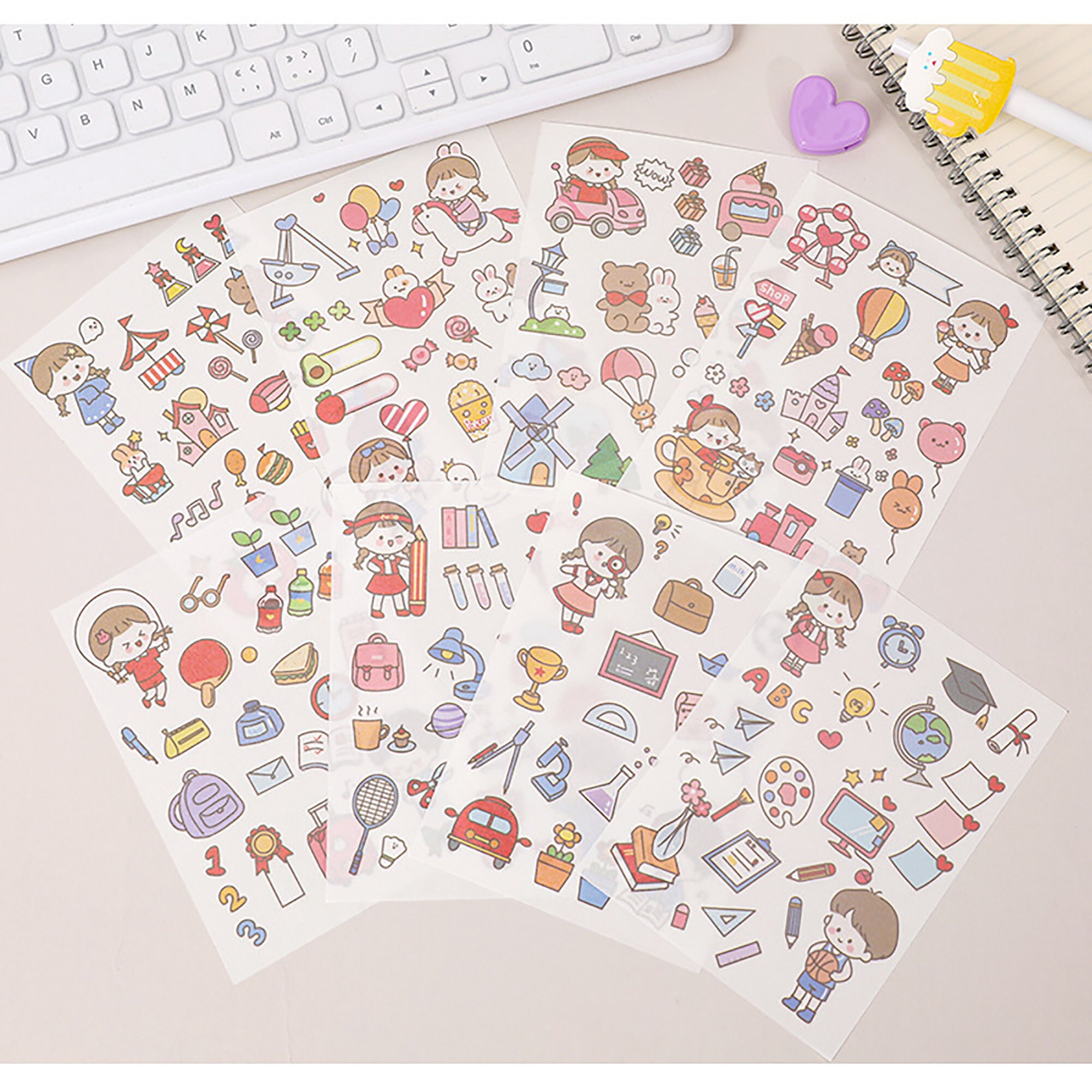 Daily Life Stickers, Beach Day Stickers, Washi Paper Stickers