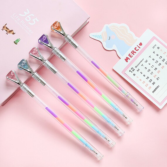 Multicolour Gel Pen, Rainbow Pen, Diamond Pen, Colour Change Gel Pen, Gel  Pens, Neon Gel Pen, School Supplies 