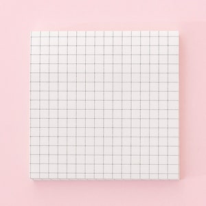 Grid Sticky Notes, Lined Paper Notes, Mini Grid, Lined Design Sticky Notes, Kraft Sticky Notes, Memo Pad, 80 Sheets White Grid