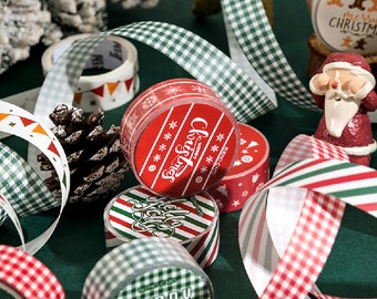 Nastro Washi natalizio, nastro decorativo per confezioni regalo natalizie, nastro festivo, 15 mm