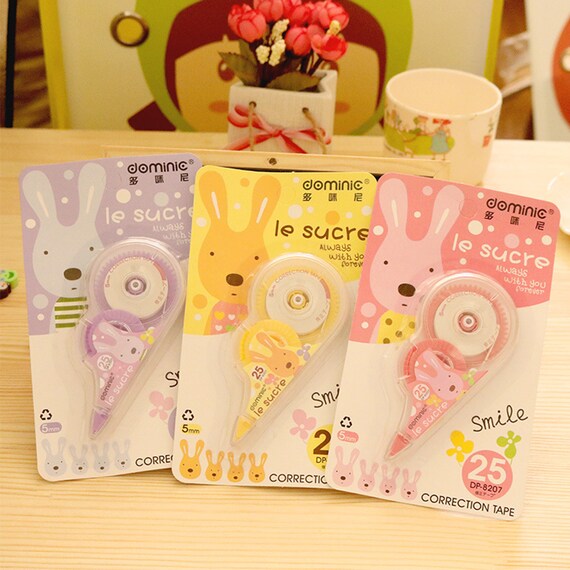 Cute Bunny Correction Tape, Kawaii Stationery, School Supplies, Office  Supplies, 25m 