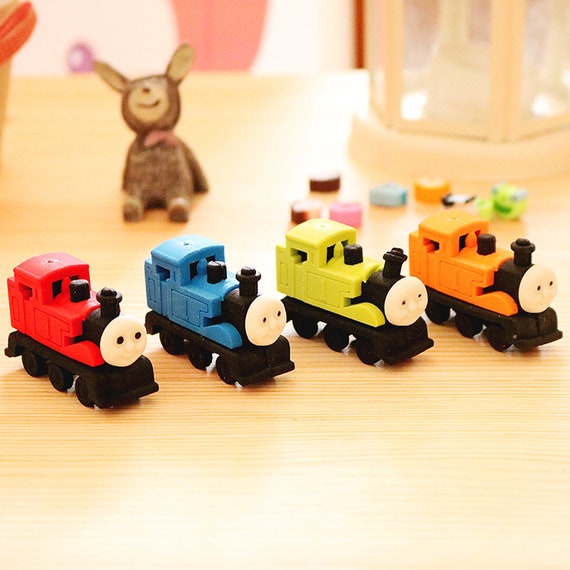 Cute Novelty Erasers Set for Kids Train Erasers School Etsy