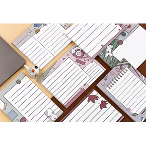 Illustrated Cat Note Pad, Memo Pad, Note Paper, Anime Note Paper, Planner Accessories, 50 Sheets