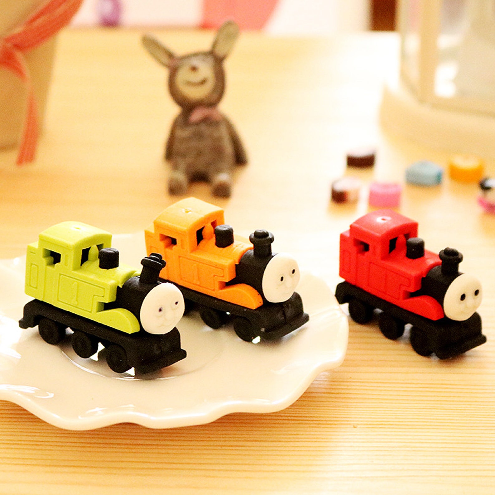 Cute Novelty Erasers Set for Kids Train Erasers School Etsy