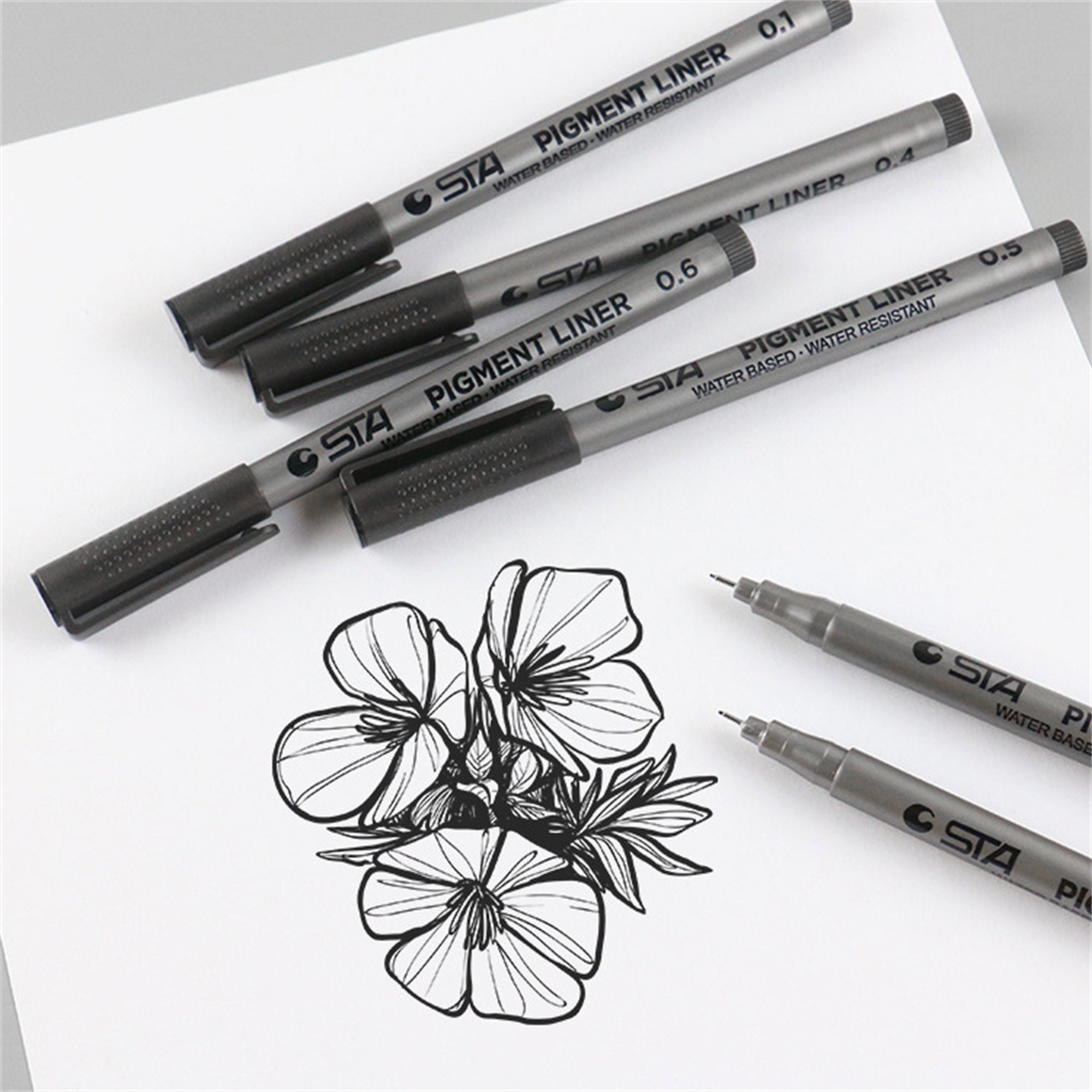Fineliner Pens Set of 9 Waterproof Micro-pens Drawing Pens 