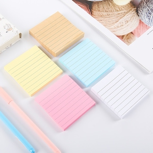 Lined Sticky Notes, Coloured Paper Notes, Mini Lined Pad, Sticky Notes,  Pink Sticky Notes, Blue Sticky Notes, Memo Pad, 80 Sheets 