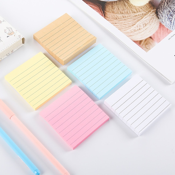 Lined Sticky Notes, Coloured Paper Notes, Mini Lined Pad, Sticky